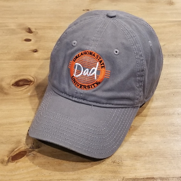 Oklahoma State Cowboys DAD Father OSU Hat Cap The Game Circle Logo Gray - Picture 6 of 11